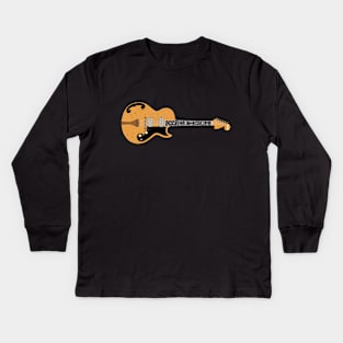 Merle Travis Hollow Body Bigsby Guitar Kids Long Sleeve T-Shirt